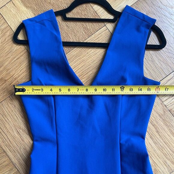 Zara Woman Cobalt Blue V-Neck Tailored Minidress, Size XS - Picture 8 of 10